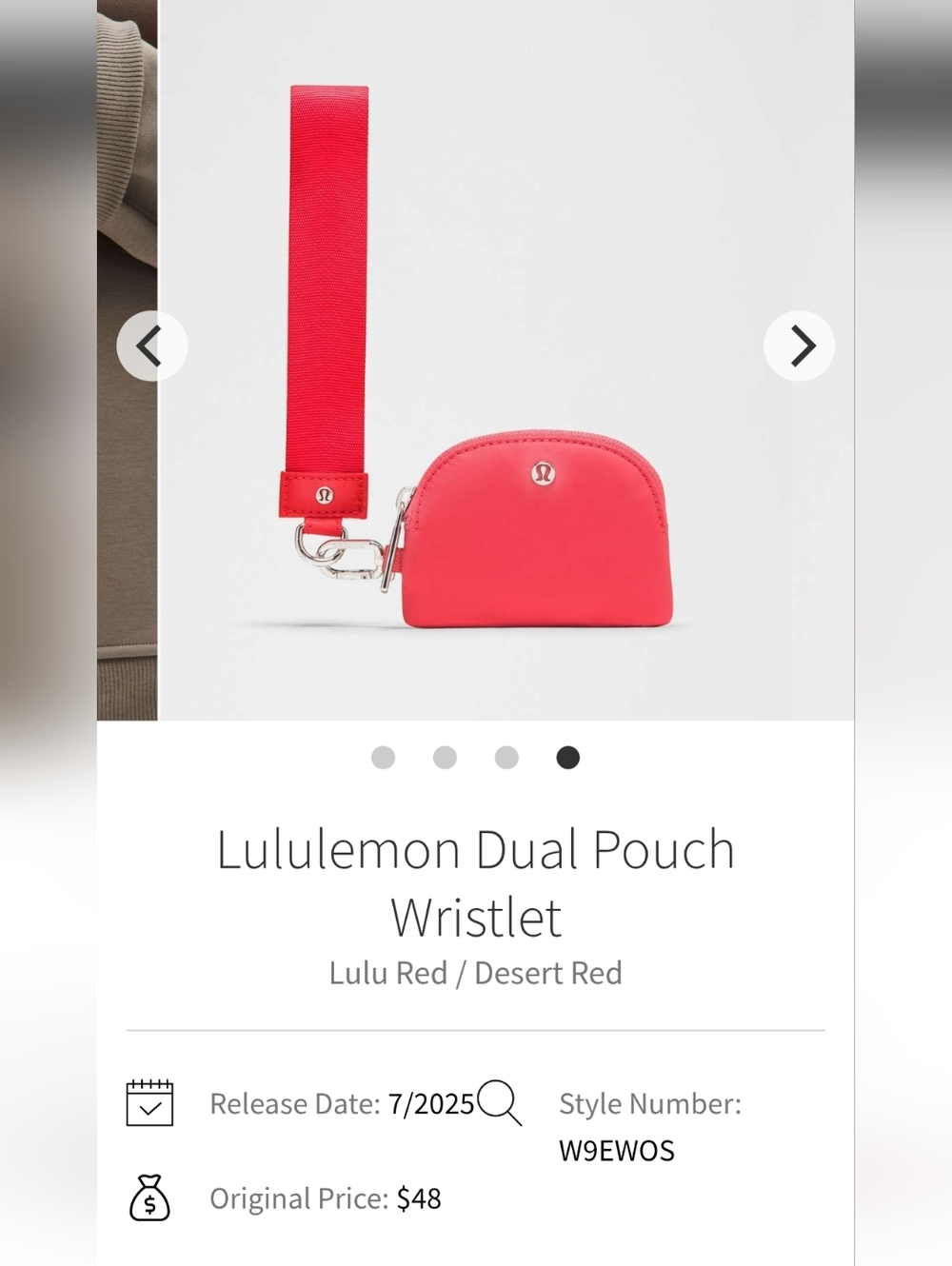 Lululemon Dual Pouch Pink and Cream Wristlet Keychain - Picture 9 of 9